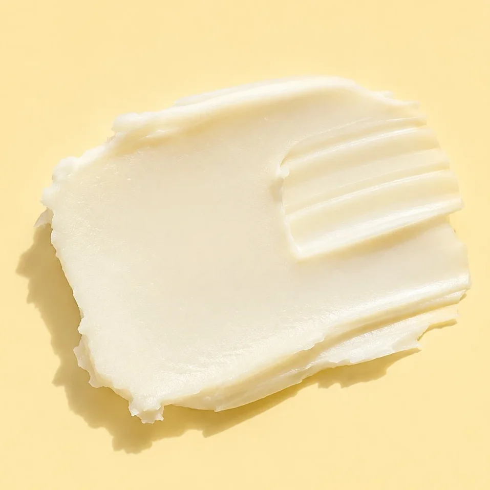 Minimalist sunscreen stick balm texture swipe on soft yellow background square format - Zicail Beauty - Zicail Beauty Minimalist sunscreen stick balm texture swipe on soft yellow background square format - Private Label Sunscreen - Private Label Sunscreen