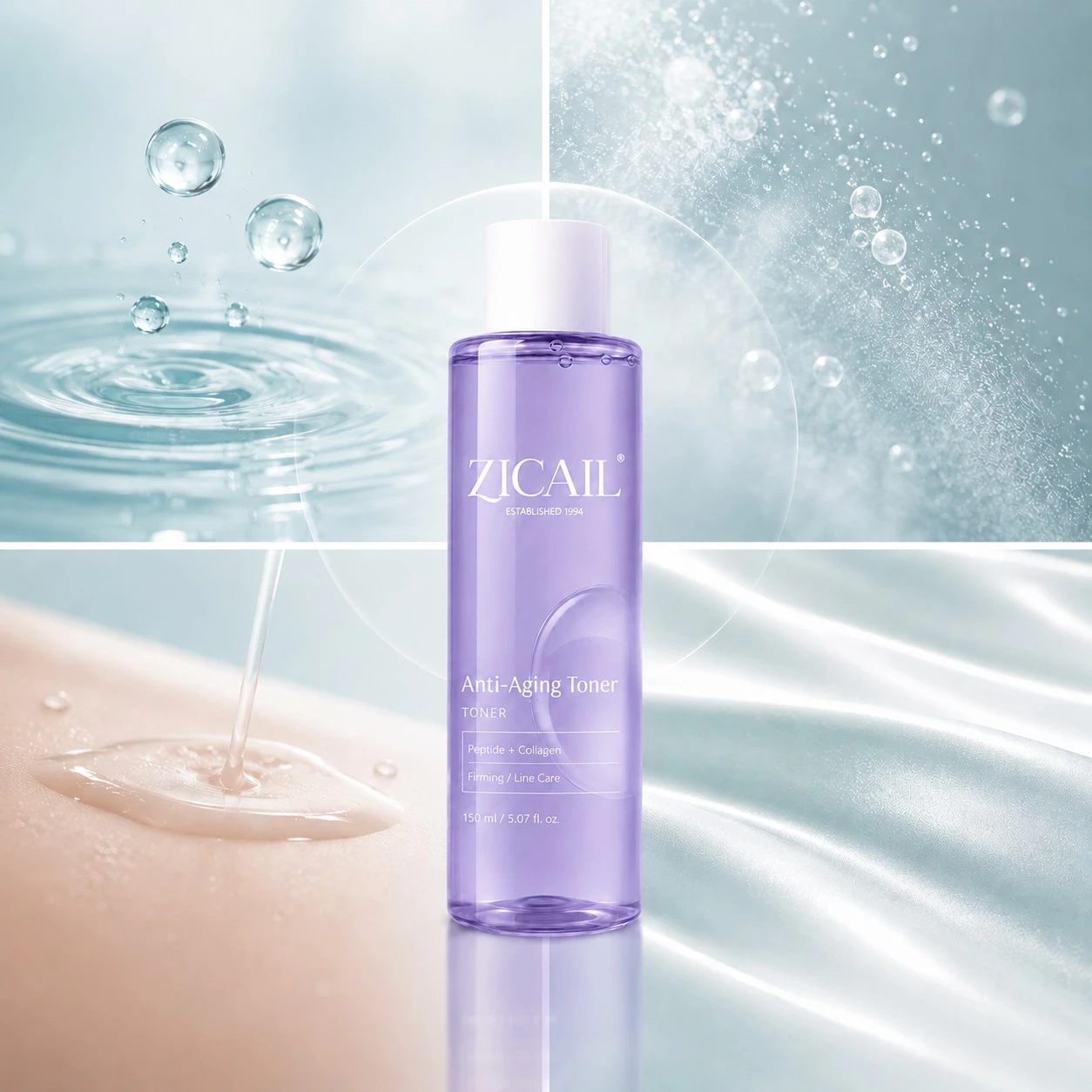 Skin Feel & Finish Develop watery, refreshing, fast absorbing, or non sticky toner feel. - Zicail Beauty - Zicail Beauty Skin Feel & Finish Develop watery, refreshing, fast absorbing, or non sticky toner feel. - Private Label Face Toner - Private Label Face Toner