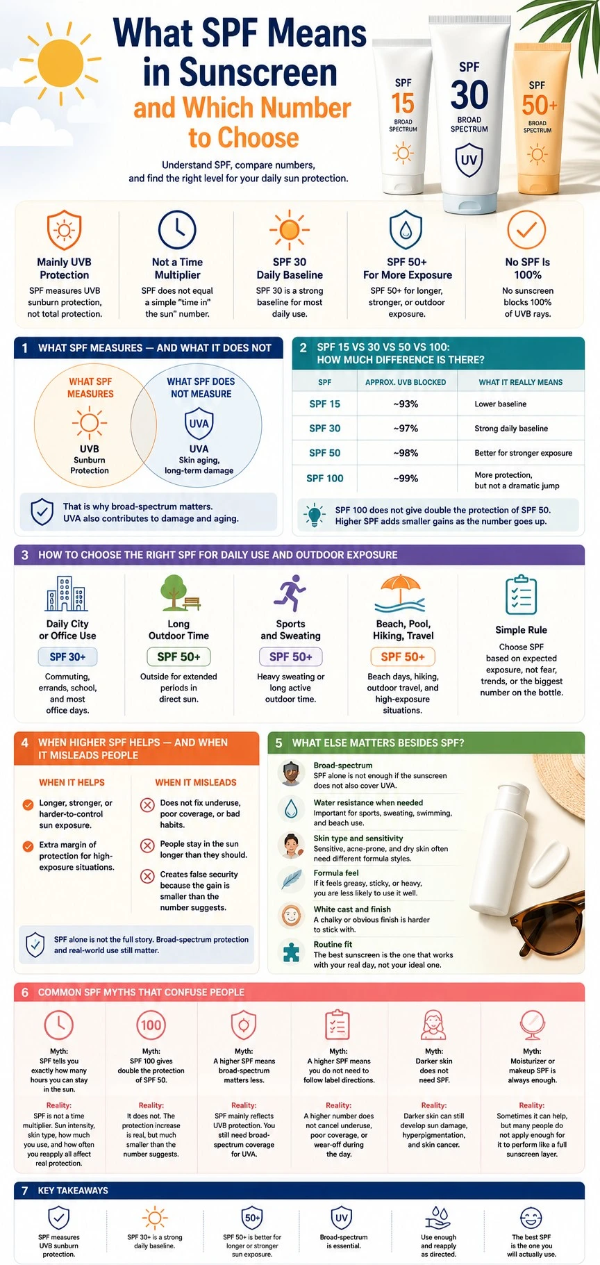 What SPF means in sunscreen infographic explaining UVB protection SPF 15 vs 30 vs 50 broad spectru - Zicail Beauty What SPF means in sunscreen infographic explaining UVB protection SPF 15 vs 30 vs 50 broad spectru - What SPF Means in Sunscreen and Which Number to Choose