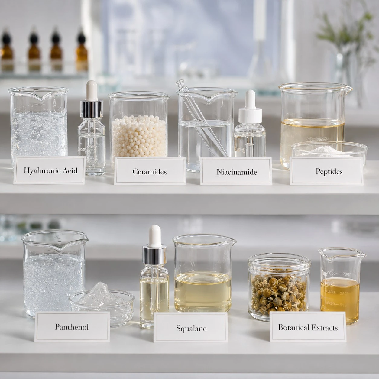 different active ingredients on shelf in lab in zicail factory - Zicail Beauty - Zicail Beauty different active ingredients on shelf in lab in zicail factory - Private Label Face Moisturizer - Private Label Face Moisturizer