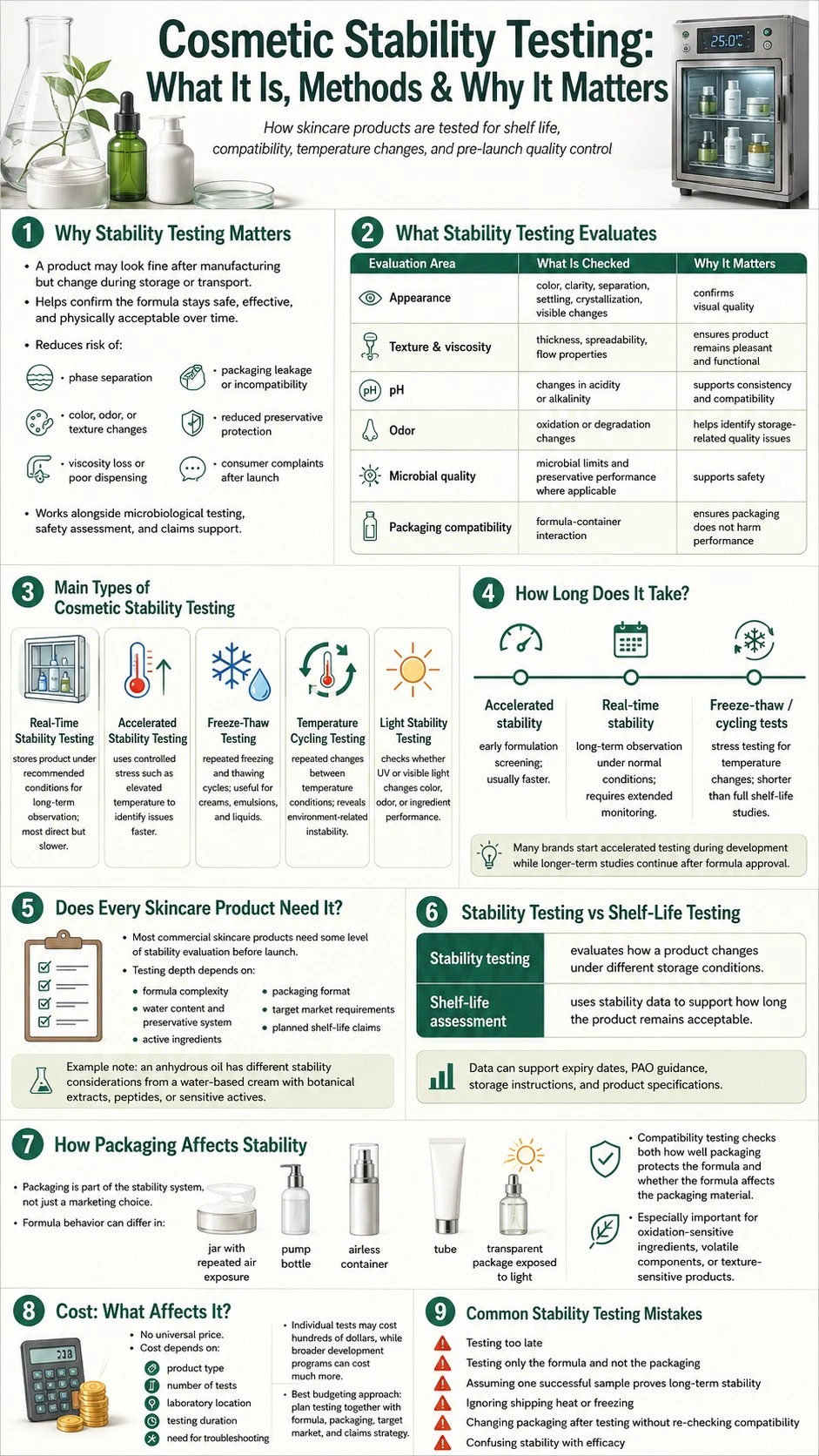 Cosmetic Stability Testing What It Is Methods Why It Matters infographic covering tests packaging shelf life and product stability - Zicail Beauty Cosmetic Stability Testing What It Is Methods Why It Matters infographic covering tests packaging shelf life and product stability - Cosmetic Stability Testing: What It Is, Methods & Why It Matters