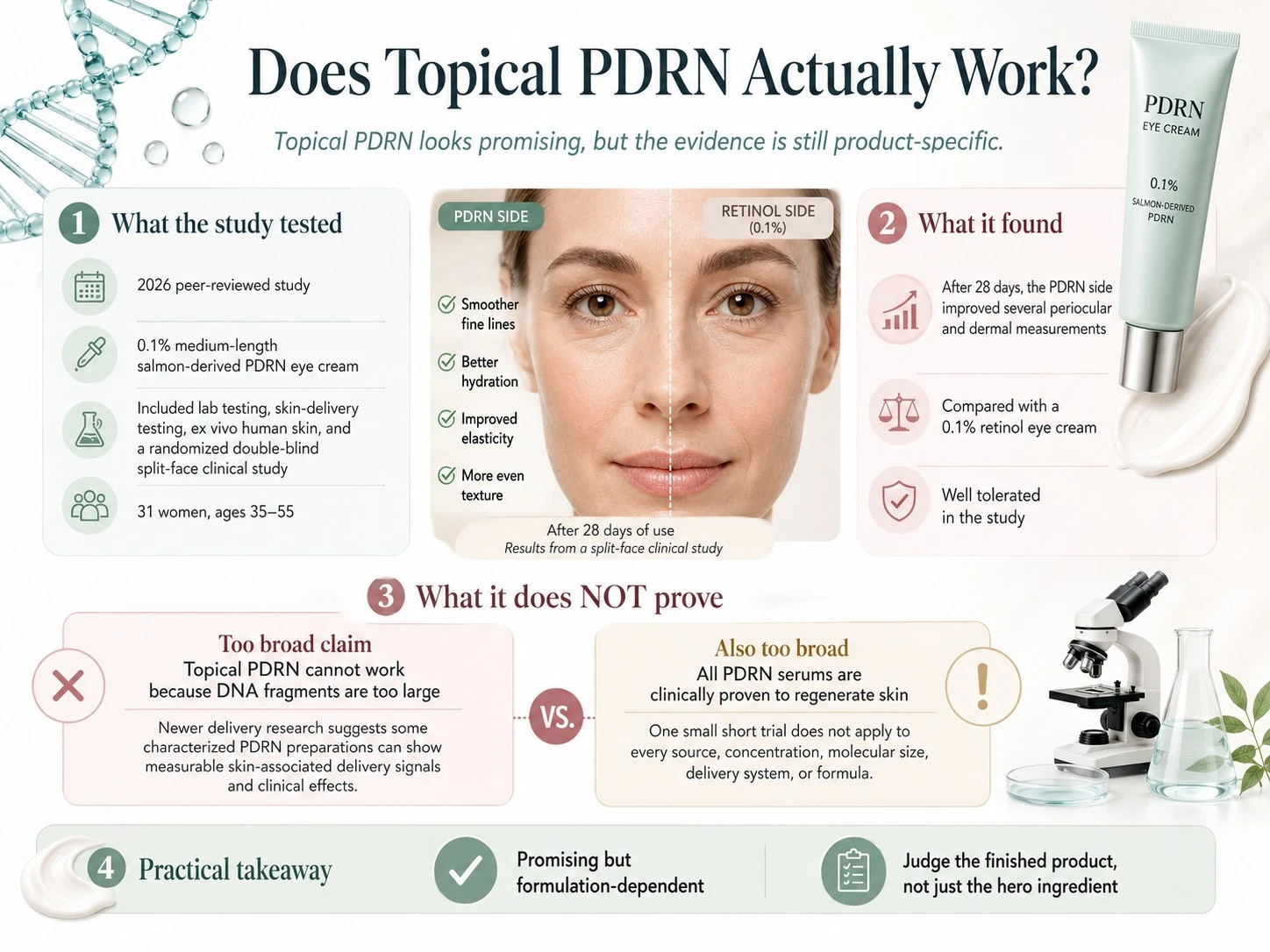 Does Topical PDRN Actually Work showing topical study evidence eye cream results limitations and formulation dependent performance - Zicail Beauty Does Topical PDRN Actually Work showing topical study evidence eye cream results limitations and formulation dependent performance - PDRN for Skin: Benefits, Uses & Does It Really Work?