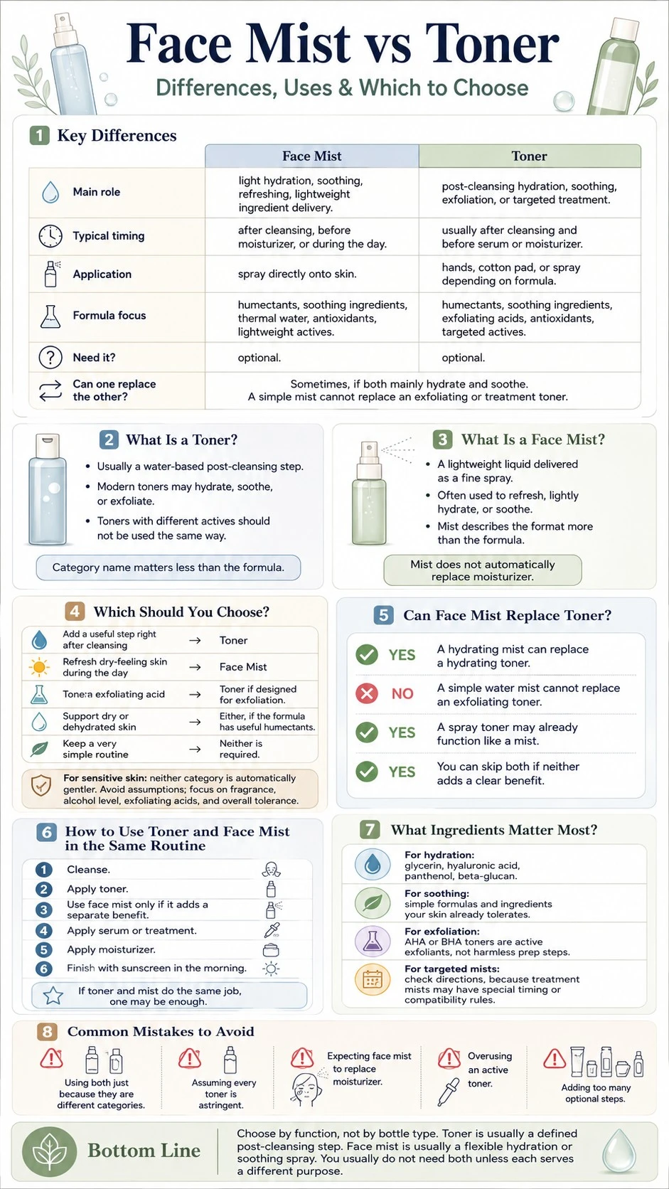 Face Mist vs Toner infographic covering differences uses ingredients routine order replacement and common mistakes - Zicail Beauty Face Mist vs Toner infographic covering differences uses ingredients routine order replacement and common mistakes - Face Mist vs Toner: Differences, Uses & Which to Choose