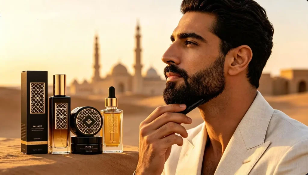 Premium UAE beard care set with signature fragrance for mens grooming brand in hot climate conditions - Zicail Beauty - Zicail Beauty Premium UAE beard care set with signature fragrance for mens grooming brand in hot climate conditions - Helping a UAE Men’s Grooming Brand Develop a Premium Beard Care Set for Hot Climates - Case Study