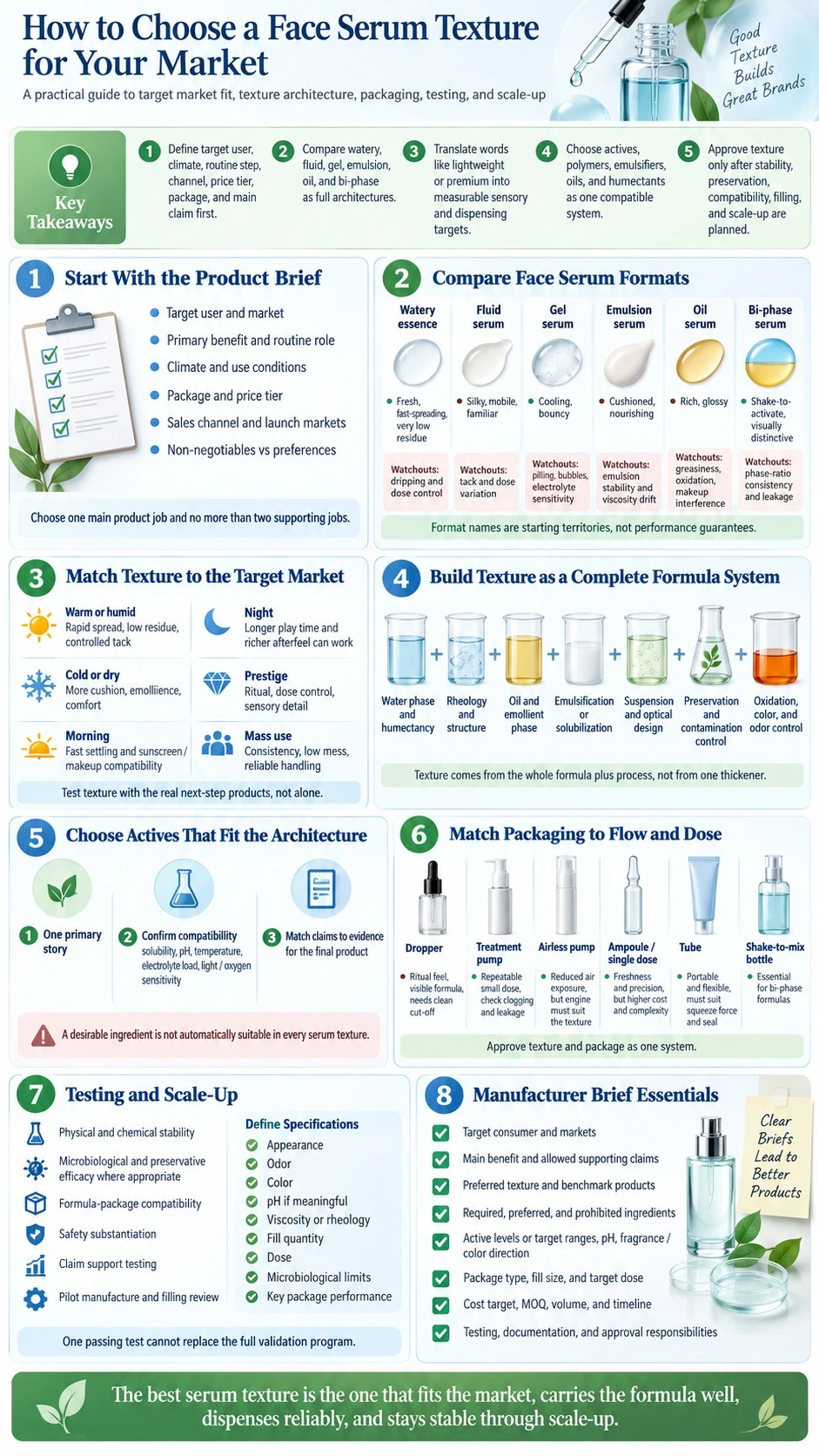 How to Choose a Face Serum Texture for Your Market formulation packaging and scale up infographic - Zicail Beauty How to Choose a Face Serum Texture for Your Market formulation packaging and scale up infographic - How to Choose a Face Serum Texture for Your Market