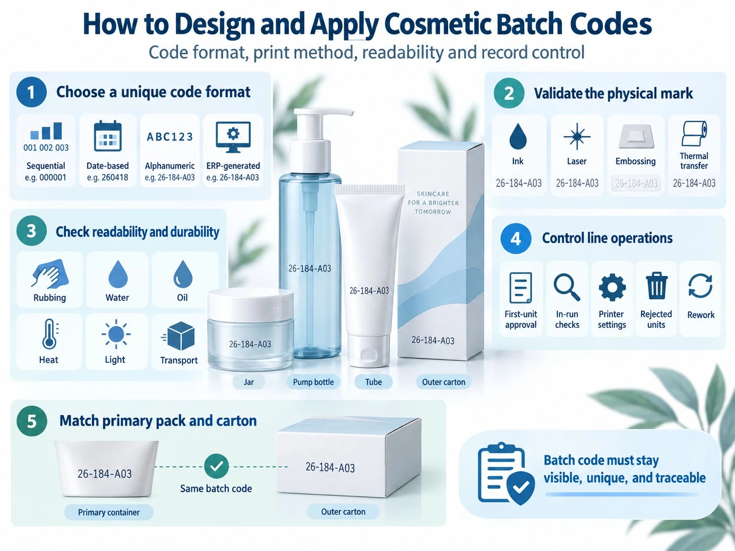 How to Design and Apply Cosmetic Batch Codes code format readability durability and record control guide - Zicail Beauty How to Design and Apply Cosmetic Batch Codes code format readability durability and record control guide - Cosmetic Batch Codes and Product Traceability Guide