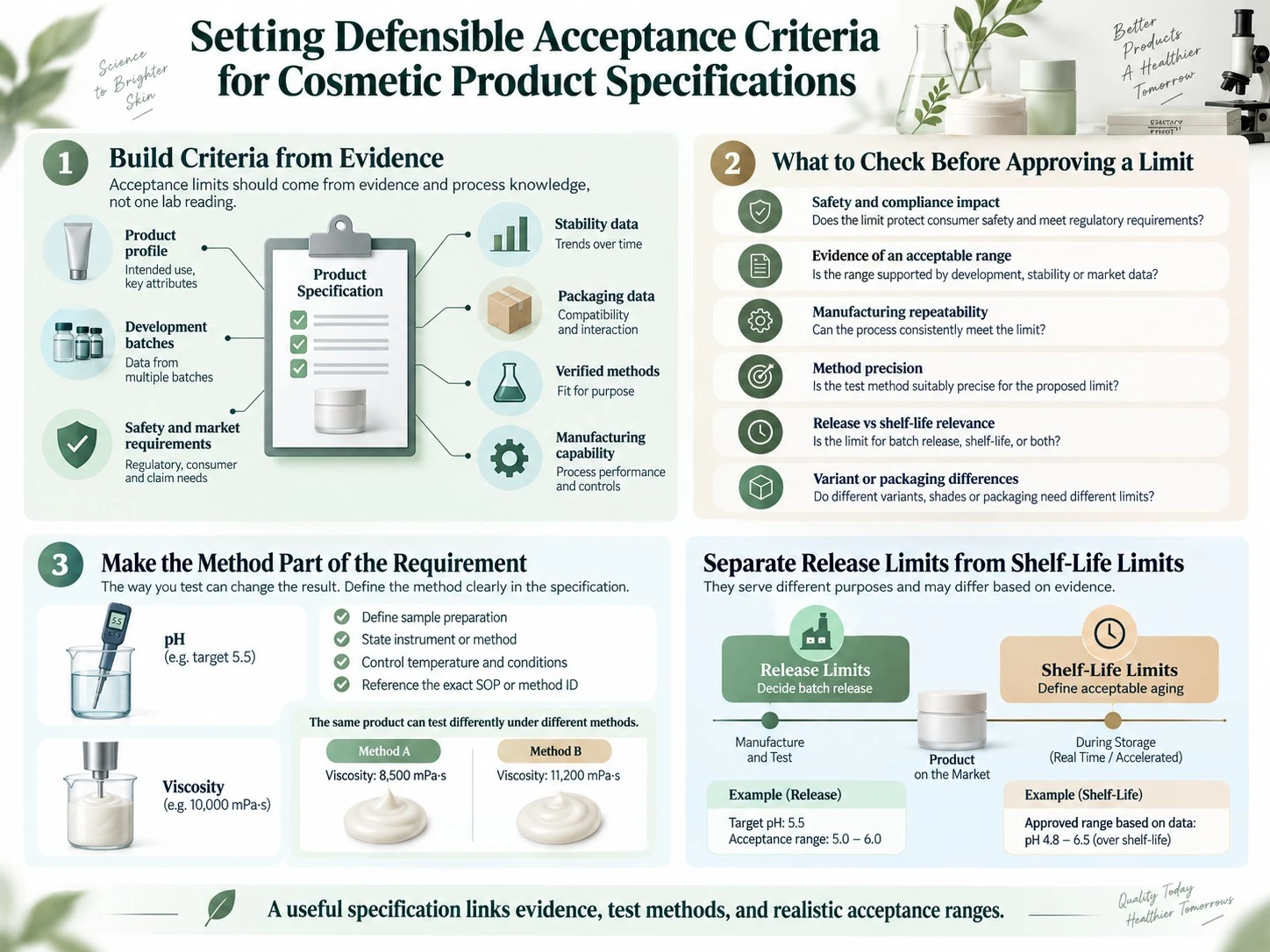 Setting Defensible Acceptance Criteria for Cosmetic Product Specifications evidence methods release limits and shelf life guide - Zicail Beauty Setting Defensible Acceptance Criteria for Cosmetic Product Specifications evidence methods release limits and shelf life guide - Finished Cosmetic Product Specification: What to Include