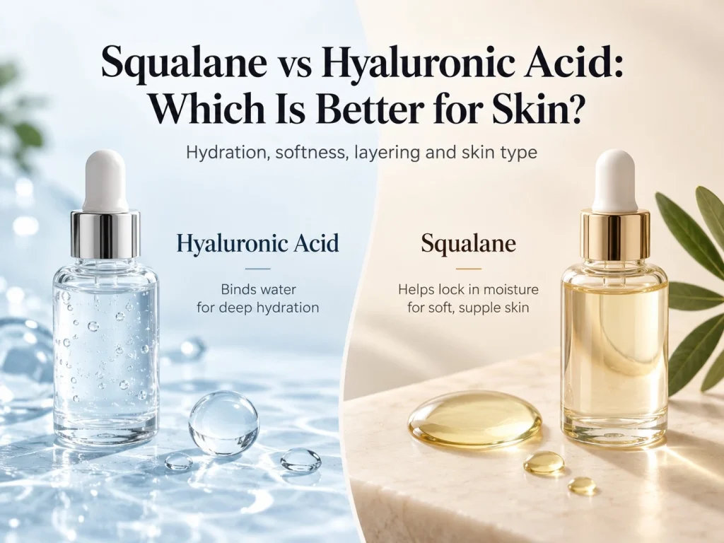 Squalane vs Hyaluronic Acid Which Is Better for Skin hydration comparison cover