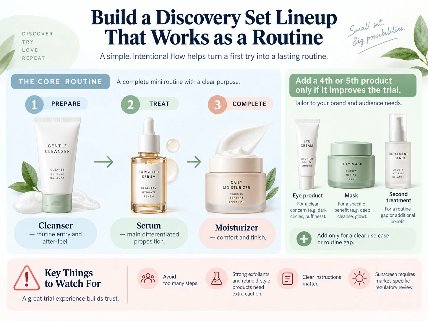Build a Discovery Set Lineup That Works as a Routine cleanser serum moisturizer and optional products guide - Zicail Beauty Build a Discovery Set Lineup That Works as a Routine cleanser serum moisturizer and optional products guide - How to Build a Private Label Skincare Discovery Set