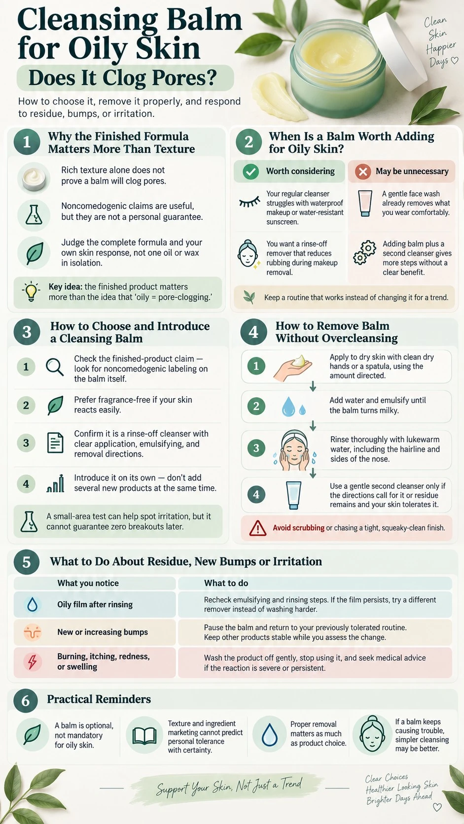 Cleansing Balm for Oily Skin Does It Clog Pores formula selection removal methods residue and irritation infographic - Zicail Beauty Cleansing Balm for Oily Skin Does It Clog Pores formula selection removal methods residue and irritation infographic - Cleansing Balm for Oily Skin: Does It Clog Pores?