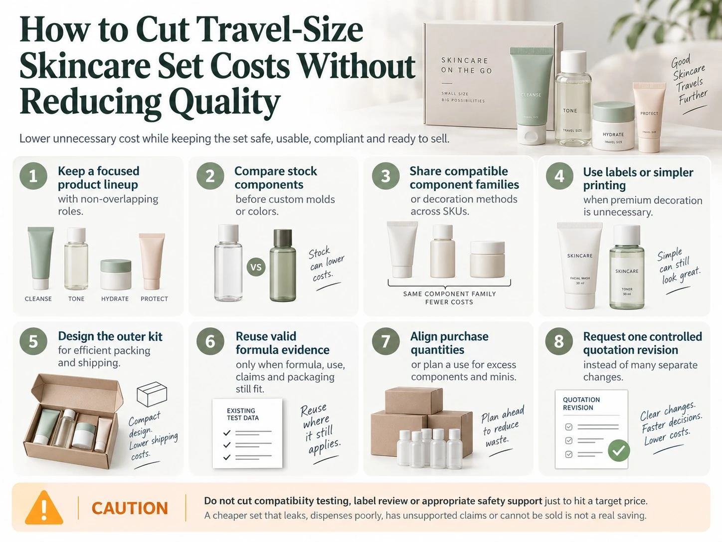 How to Cut Travel Size Skincare Set Costs Without Reducing Quality packaging testing MOQ and sourcing guide - Zicail Beauty How to Cut Travel Size Skincare Set Costs Without Reducing Quality packaging testing MOQ and sourcing guide - Travel-Size Skincare Set Cost: Private Label Guide