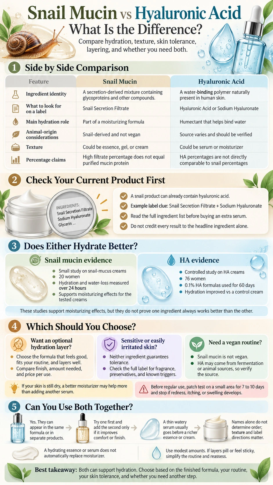 Mucina de caracol vs ácido hialurónico diferencia infografía de hidratación y aplicación por capas - Zicail Beauty Mucina de caracol vs ácido hialurónico diferencia infografía de hidratación y aplicación por capas - Mucina de caracol vs. ácido hialurónico: ¿cuál es la diferencia?