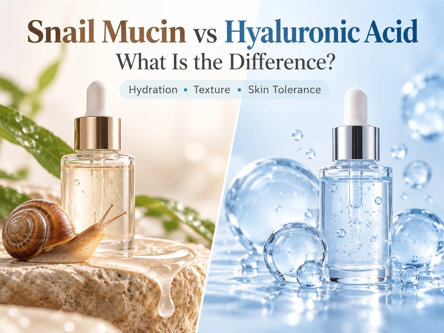 Snail Mucin vs Hyaluronic Acid What Is the Difference skincare serum comparison