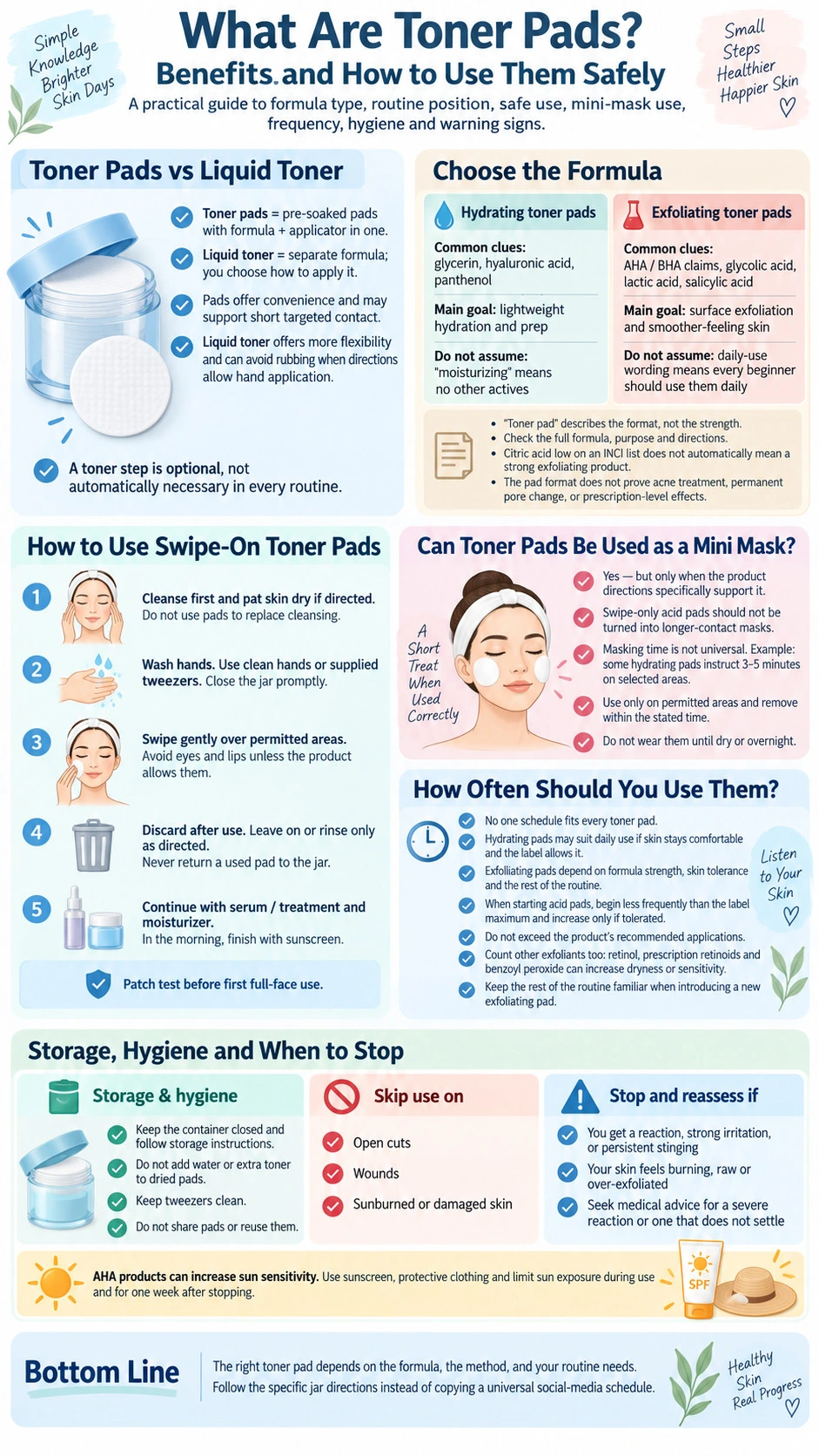 What Are Toner Pads Benefits and How to Use Them Safely hydrating exfoliating pads frequency hygiene and precautions infographic - Zicail Beauty What Are Toner Pads Benefits and How to Use Them Safely hydrating exfoliating pads frequency hygiene and precautions infographic - What Are Toner Pads? Benefits and How to Use Them Safely